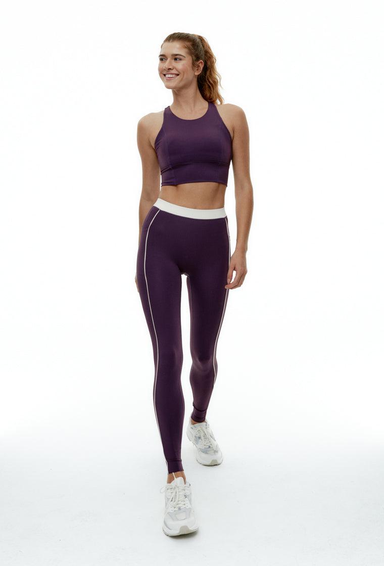 Legging deportivo bicolor Karma - Midnight Plum