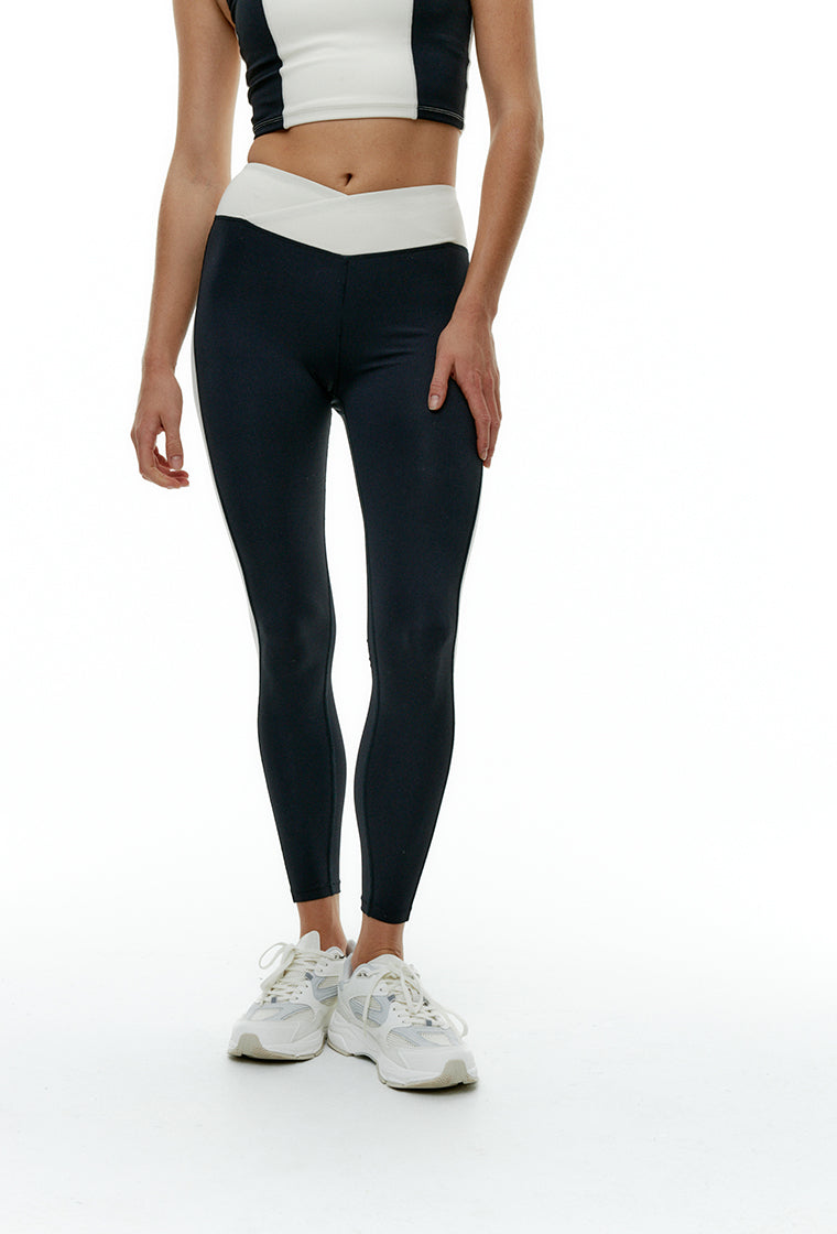 Legging deportivo bicolor Shadow Line - Black & Cream