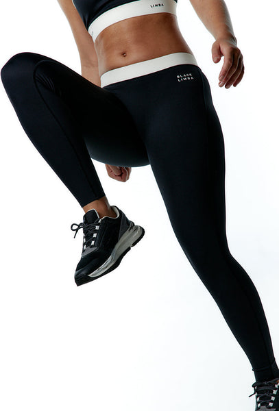 Legging deportivo compresivo Nova - Black & Cream