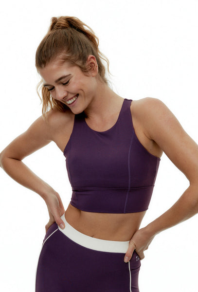 Top deportivo sujeción alta Diardi - Midnight Plum