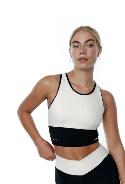 Top deportivo sujeción alta Shadow Line - Black & Cream