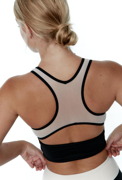 Top deportivo sujeción alta Shadow Line - Black & Cream